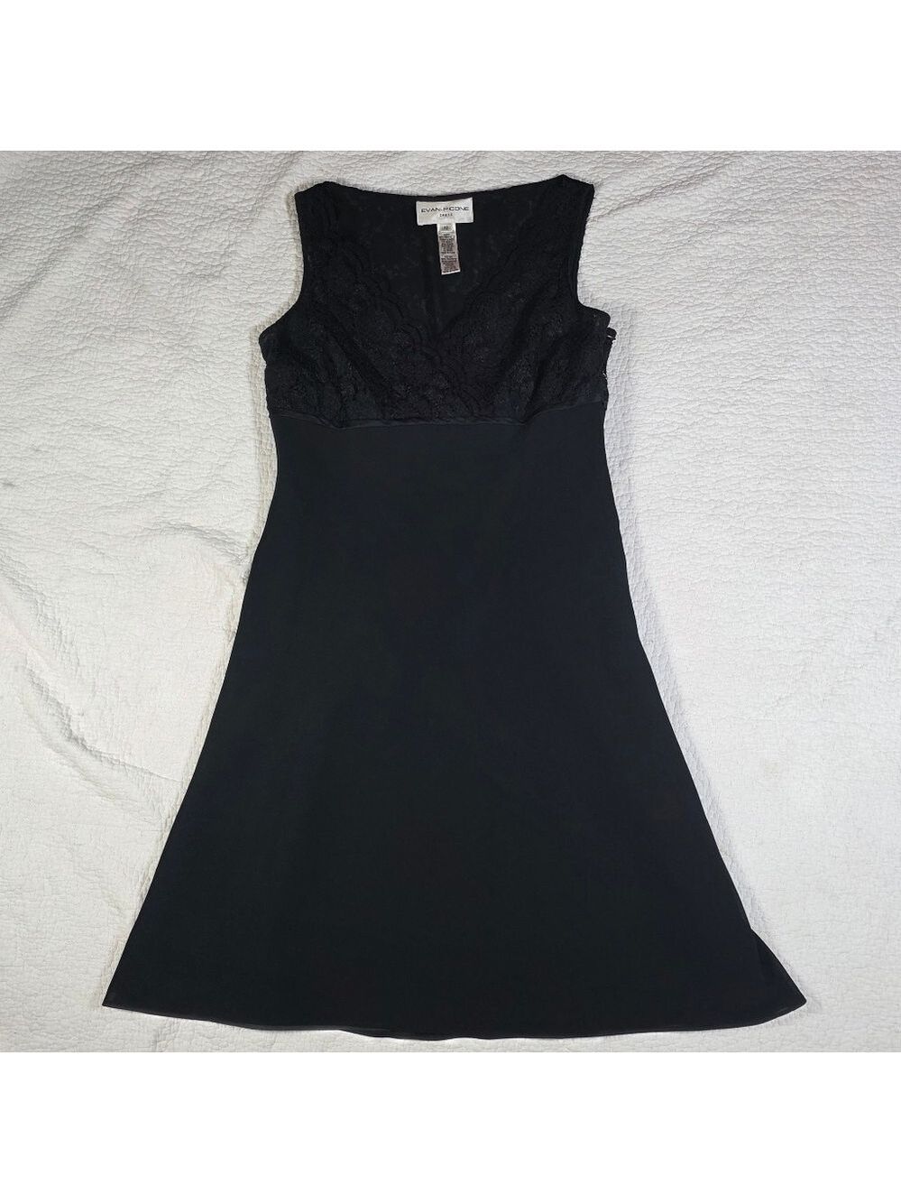 Evan Picone Black Sleeveless Lace Dress